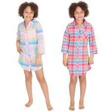 15C626: Girls Check Lounge Dress (10-13 Years)